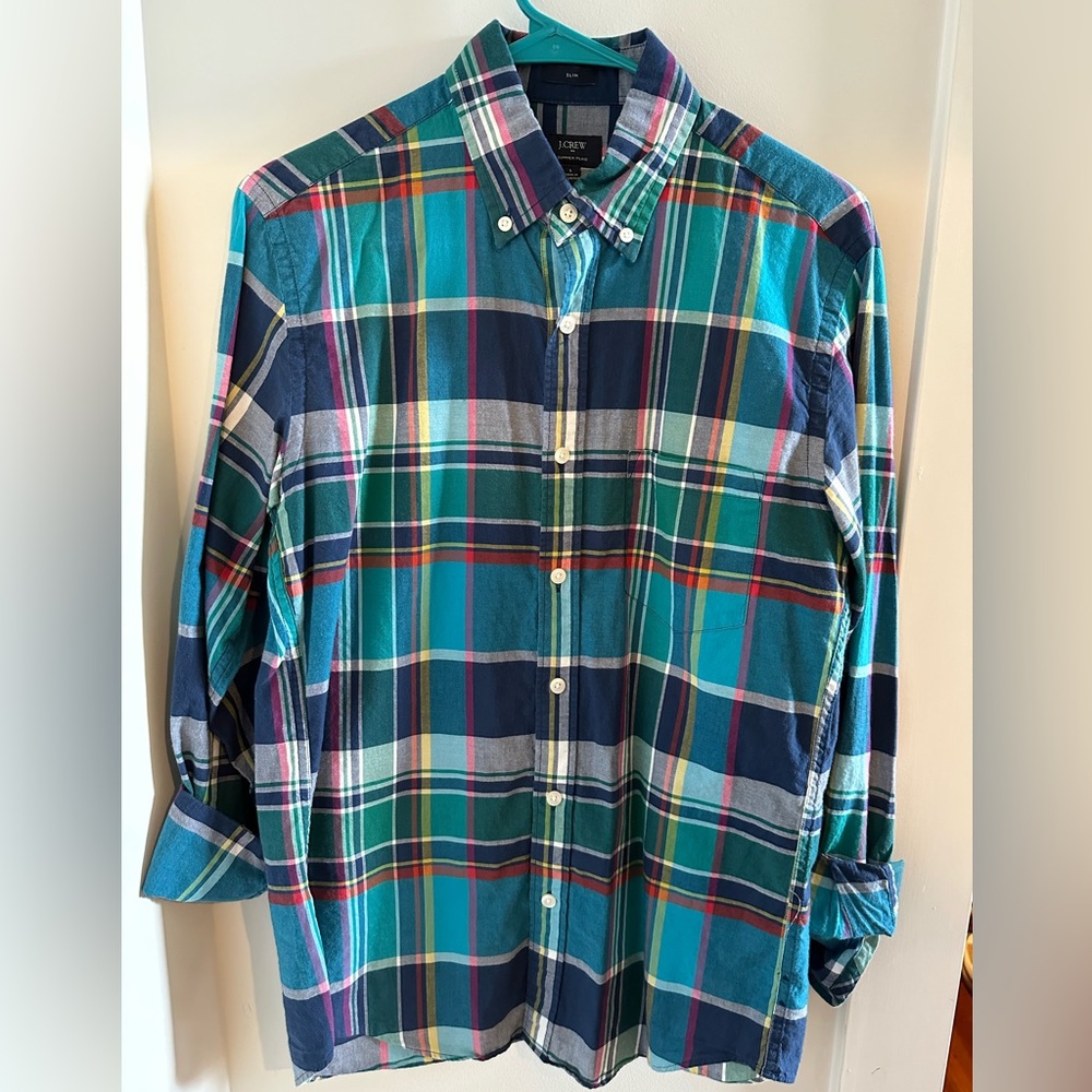 J. Crew Factory Summer Plaid Shirt Size Small